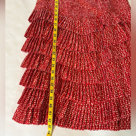Vintage Neiman Marcus 1980s Red Dots Ruffle Dress 100% Silk SZ 4 - Picture 15 of 15